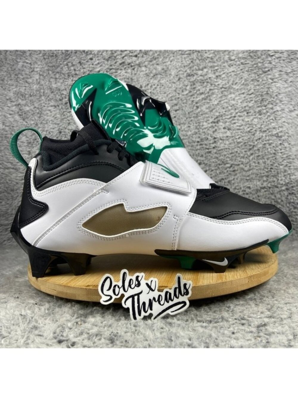 Nike Diamond Turf 93 TD Football Sz 9 Men White Emerald Green Black HF5298-102